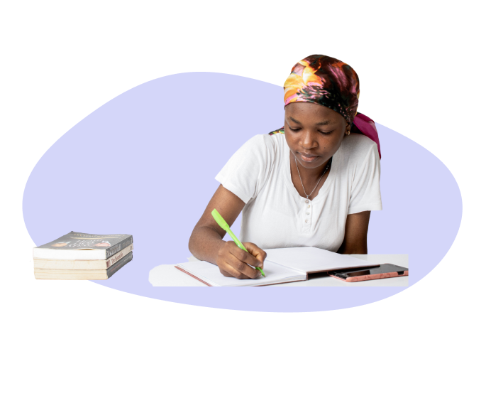 girl writing in a journal